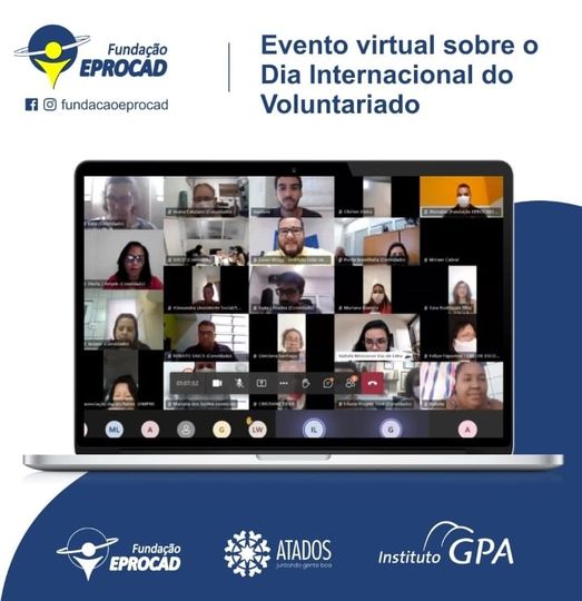 Evento virtual sobre o Dia Internacional do Voluntariado.